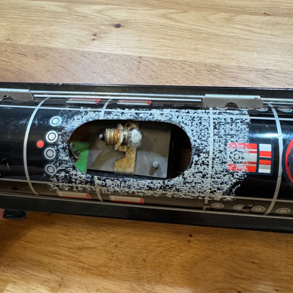 Vintage AHI 2760 Ding Dong Express Tin Litho Battery Operated Train Engine Japan - Picture 2 of 14